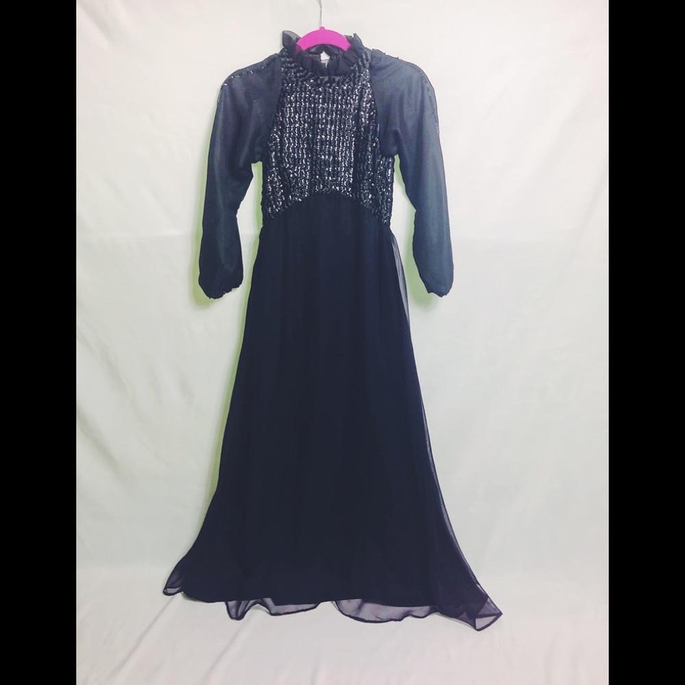 Vintage handmade formal black dress